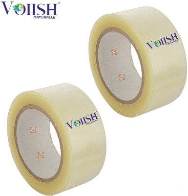 VOIISH Heavy Duty 2inch Cello Tapes Pack of 2 65meters Portable solution 2Inch 65M Pack of2 Transparent BOPP Packing Heavy Duty Cello Tape (Manual)(Set of 2, Transparent White)