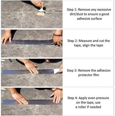 ND BROTHERS Waterproof Aluminum Butyl Rubber Tape Manual Leak Proof Repair Tape (Manual)(Set of 1, Silver)