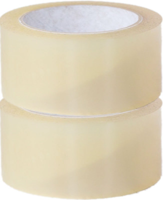 Navani Single Side Packaging Adhesive Handheld BOPP Cello Tape - 3 inch X 100 metre (Manual)(Set of 2, Transparent)