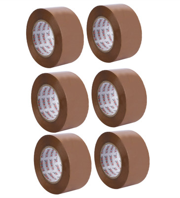 Ki Munik Single Sided Handheld Premium Quality Brown Self Adhesive Bopp Tape (Manual)(Set of 6, Brown)