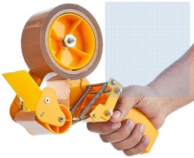 Ikon single sided 2 inch tape dispenser handheld (Manual)(Set of 1, Yellow)