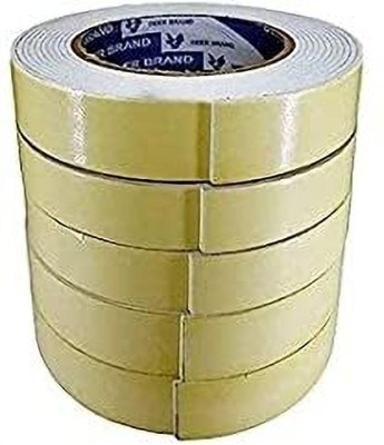 Dfix Double Sided Tape Tape Double Sided Self Adhesive Acrylic Foam Mounting Tape (Manual)(Set of 5, White)