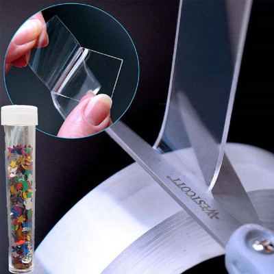 PACKWHIZ Double-Sided Nano Adhesive Tape, Washable Traceless Nano Gel Tape, Stick to Glass, Metal, Kitchen (Manual)(Set of 1, Transparent)
