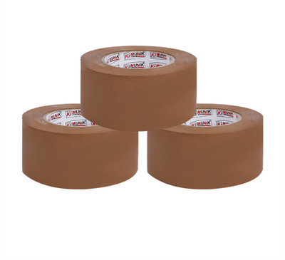 Ki Munik 3 Inch / 100 Mtr Packaging Self Adhesive Bopp Tape_544 High-Strength Packing Tape Rolls | E commerce Packaging Premium Quality Self Adhesive Bopp Tape (Manual)(Set of 3, Brown)