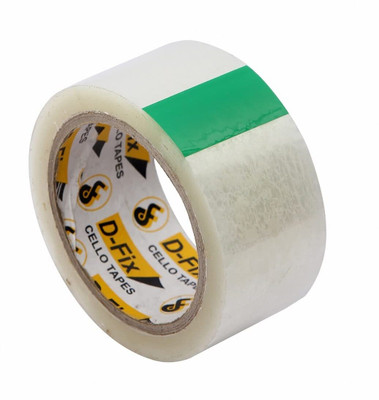 Dfix Transparent Adhesive Bopp Tape 2'' Inch Width X 65 Meter Length Handheld Packing Tape (Manual)(Set of 6, Transparent)