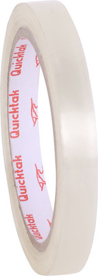 Quicktak BOPP Self Adhesive 0.5 Inch/12mm Transparent Tape (Manual)(Set of 6, Transparent)