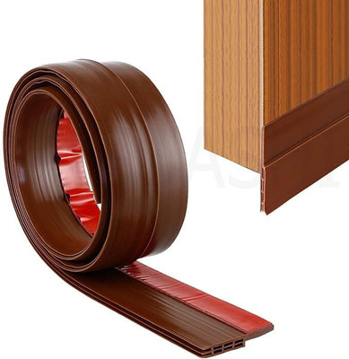 LAPREX rubber door guard Roll Type (Peel & Stick) Door Bottom Sealing Strip (Manual)(Set of 1, Brown)