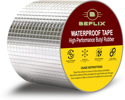 BEFLIX Single Side Waterproof and Heat resistant Manual Dispenser Water Tape Leakage Solution (Manual)(Set of 1, Silver)