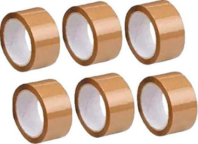 valuableplus 2 Inch 65 Meters, Brown Tape Self Adhesive High-Strength Packing Single Sided tape (Manual)(Set of 6, Brown)