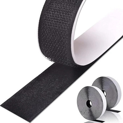 skyunion Self Adhesive Hook and Loop Tape | Mounting Tape For Household NA Dispenser Purposes,School,Office,Kid (Manual)(Black)