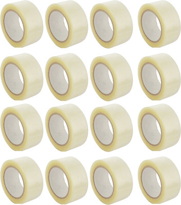 Dfix Plain Single Sided Adhesive Cello Tape (72 MM/3 Inch) Handheld Packaging Tape for E-Commerce Box Packing, Office & Home Use Transparent Tape Roll (Manual)(Set of 16, Clear)