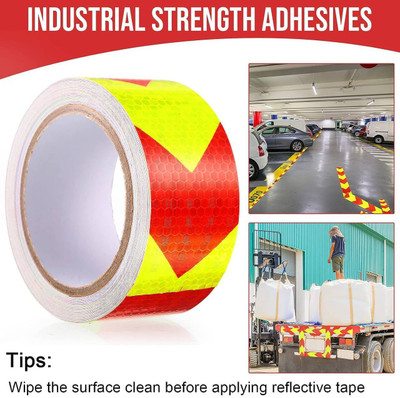 Dherik Tradworld Single Sided Amazing quality, Dispenser Red Yellow Reflective Tape for High Visibility | Used To Mark Caution Warnings (Manual)(Set of 1, Yellow, Red)
