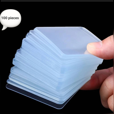 AKTNEW DOUBLE SIDE STICKER 6X6CM DOUBLE SIDE STICKER (Manual)(Set of 100, TRANSPARENT)