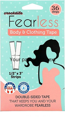 crockdile Professional-Grade Clothing Tape - Safe for Fabric and Skin All Day Strength Invisible Dress Tape for women | Gentle to stick | Fashion tape (Manual)(Set of 36, Transparent)