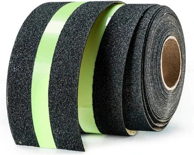 SKYZONE Anti Skid Glow In Dark Strip In Middle Dispenser Manual Anti Skid Tape (Manual)(Set of 1, Black)