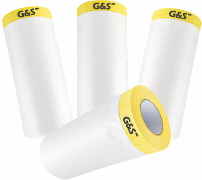 G&S Pre taped Protection Film Handheld Masking Film Tape (Manual)(Set of 4, transparent)