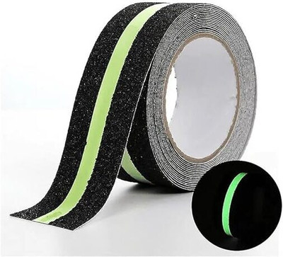 moinkerin Anti Slip Grip Tape with Green Stripe Non Slip Adhesive Stair Treads,Tread Step Dispenser ‎Linen (Manual)(Set of 1, Black)