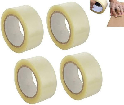 ArunyaPackaging Single sided Handheld Dispenser Cello Tape (Manual)(Set of 4, Transparent)