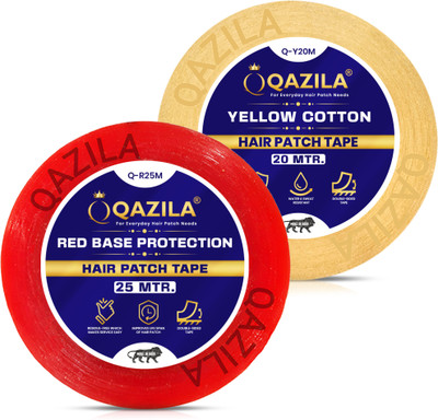 Qazila Tape For Hair Patch & Wigs Red-Yellow Combo Double-sided Tape (Manual)(Red, Yellow)