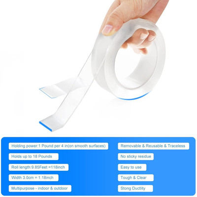 ActrovaX Double Sided Handheld IVY Grip Tape (Manual)(Set of 1, Clear)