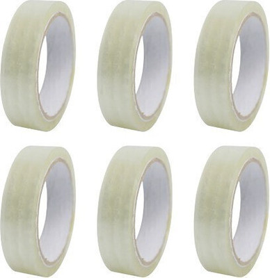PackSmith transparent adhesive BOPP roll packing tape,Adhesive tape that can be used for a variety of purposes, such as sealing envelopes,wrapping gifts,transparent tape (Manual)(Set of 6, Transparent)