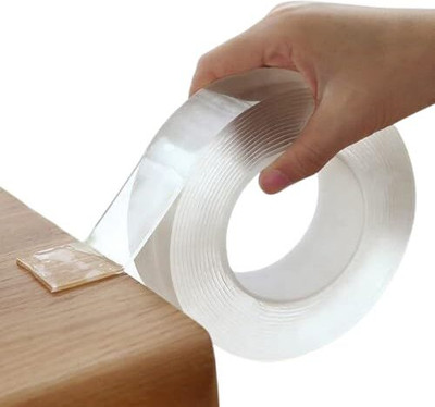 Induxin Tape Washable, Reusable, No Residue, for Home & Office NA IVY Double Grip Nano Tape | Multipurpose Super Sticky Gel Grip Mounting Tape (Manual)(Set of 1, Transparent)