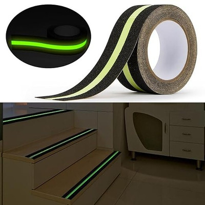 Lifewit Anti Slip Grip Tape with Green Stripe Non Slip Adhesive Stair Treads,Tread Step Dispenser ‎Linen (Manual)(Set of 1, Black)