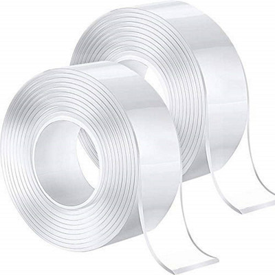 GENSUNG Double Sided Small Double Side Tape (Manual)(Set of 2, Transparent (Pack of 2))