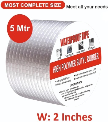 Nivrutti Waterproof Aluminium Rubber Tape for Leakage Repair, Hot & Cold Temperature Aluminium Foil Tape, Perfect for Sealing, Leakage, Crack, Metal & Pipe Etc Duct Tape (Manual)(Set of 1, Silver)