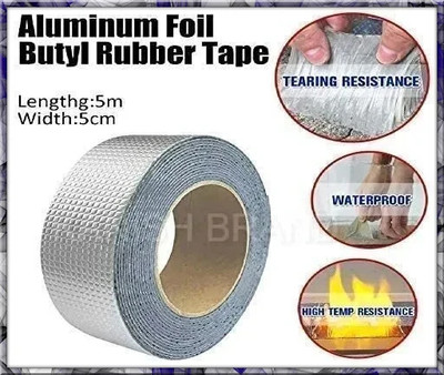 CHITURASTORE Single Side Waterproof and Heat resistant Super Strong Butyl Sealant Sticky Tape Dispenser Dispenser Aluminum Foil (Manual)(Set of 1, Silver)