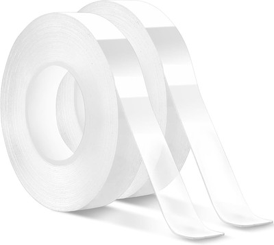 LA'FORTE Heavy Duty Waterproof Reusable Manual Double Sided Tape (Manual)(Set of 2, Transparent)