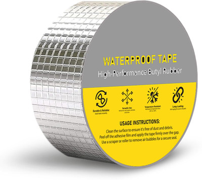 HouseOfCommon Leakage Repair Waterproof Tape Handheld Aluminum Butyl Foil Tape (Manual)(Set of 1, Silver)