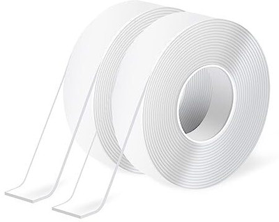 CrowdClicks ® 3 Meter Double Sided Silicone Nano Tape Adhesive Tape Handheld (Manual)(Set of 2, Transparent)