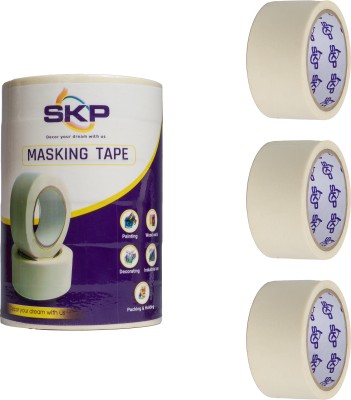 SKP Single sided (48mmx20mtr) Handheld Masking Tape (Manual)(Set of 3, Off white)