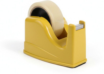 TANGO Single Side 1/2 Inch & 3/4 Inch Solid Plastic Manual Tape Dispenser Cuttar Hand Heald Solid Plastic (Manual)(Set of 1, Yellow)