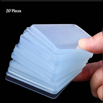 AKTNEW DOUBLE SIDE STICKER 6X6CM DOUBLE SIDE STICKER (Manual)(Set of 20, TRANSPARENT)