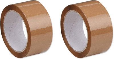 SreeNee Self Adhesive Brown Cello Tape - 100 meter in length - 48mm/2 Inch Self Adhesive (Manual)(Set of 2, Brown)