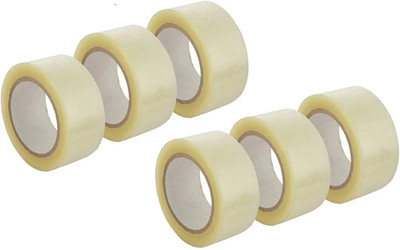 Kavch SINGLE SIDED HANDHELD TRANSPARENT CELLO TAPE 2 INCH 40 MTR (PACK OF 6 PCS) (Manual)(Set of 6, TRANSPARENT)