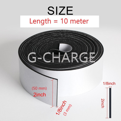 G-CHARGE Single Side High Density Self Adhesive Foam Seal Tape | Weather Stripping | Gasket Tape | Door and Window Sealer (50mm x 3mm x 10mtr) (Manual)(Set of 1, Black)