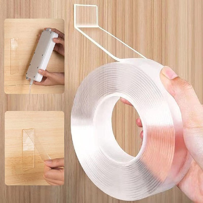 AirSoft Heavy Duty Waterproof Reusable Manual Double Sided Tape (Manual)(Set of 1, Transparent)