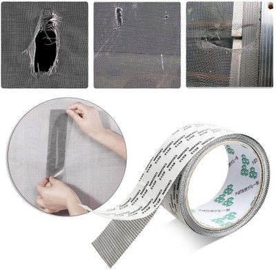 omkarzone Anti-Mosquito 3 Layer Tape Strong Adhesive Window Screen Repair Kit Tape (Manual)(Set of 1, Grey)