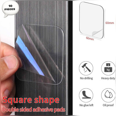 AKTNEW REGULAR STICKER DISPENCER DOUBLE SIDE STICKER (Manual)(Set of 10, TRANSPARENT)