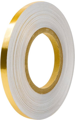 AR Tapes & Plastics 50 Meters Golden Tape, Waterproof Tiles, Stickers for Floor - 1 CM Wide No Dispenser Tile Gap tape (Manual)(Set of 4, Gold)