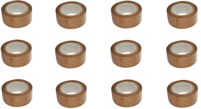 Shuex BOPP Coated Multipurpose Packaging Tape (Manual)(Set of 12, Brown)