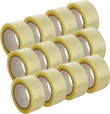 oddomart Single Sided White Transfarred 12 Piece Pack White Transparent Tape (Manual)(Set of 12, White)