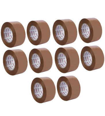 Ki Munik Single Sided Handheld Premium Quality Brown Self Adhesive Bopp Tape (Manual)(Set of 10, Brown)