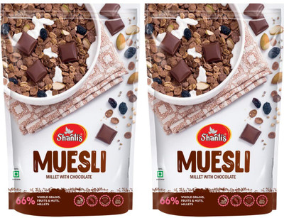 shanti's Diet Muesli Low Calorie & Good Fibre Cholesterol Free Muesli High in Protein Box(2 x 500 g)