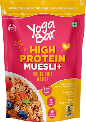 Yogabar Protein Muesli 850g, Fruits, Nuts & Seeds, Saver Pack, Wholegrain Breakfast Pouch(850 g)
