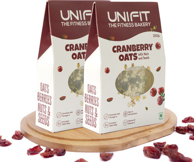 Unifit Delicious Cranberry Oats with the Goodness of Nuts & Seeds | Healthy Breakfast - Box(2 x 250 g)