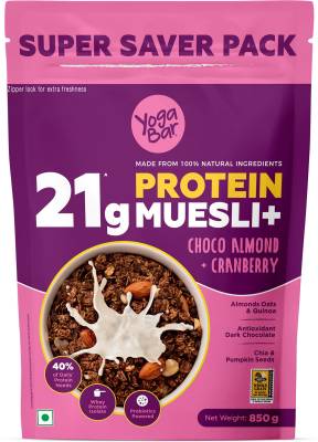 Yogabar 21g Protein Muesli - Choco Almond + Cranberry Pouch